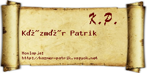 Kázmér Patrik névjegykártya