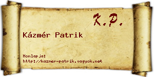 Kázmér Patrik névjegykártya